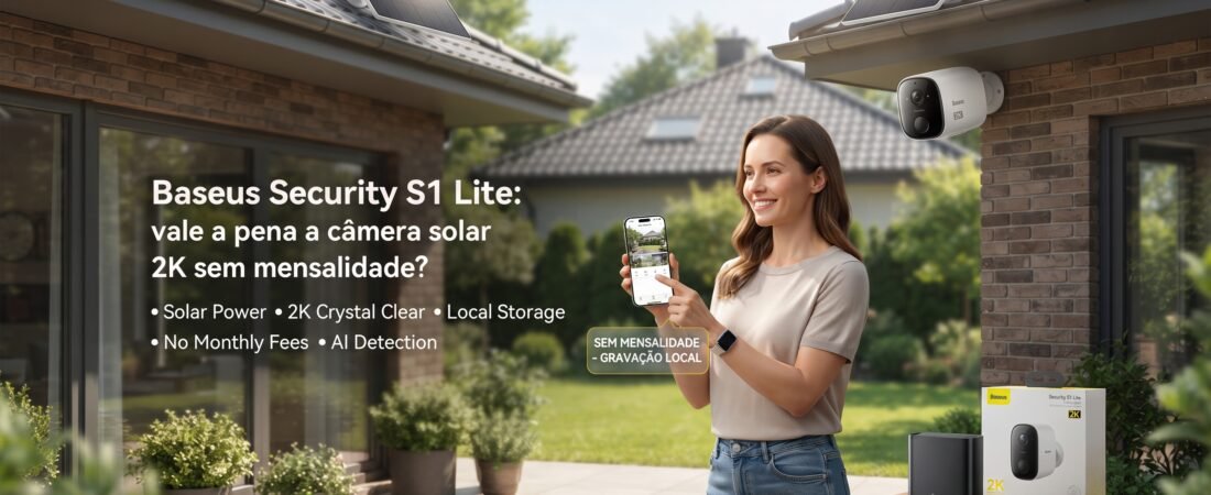 Baseus Security S1 Lite: vale a pena a câmera solar 2K sem mensalidade?