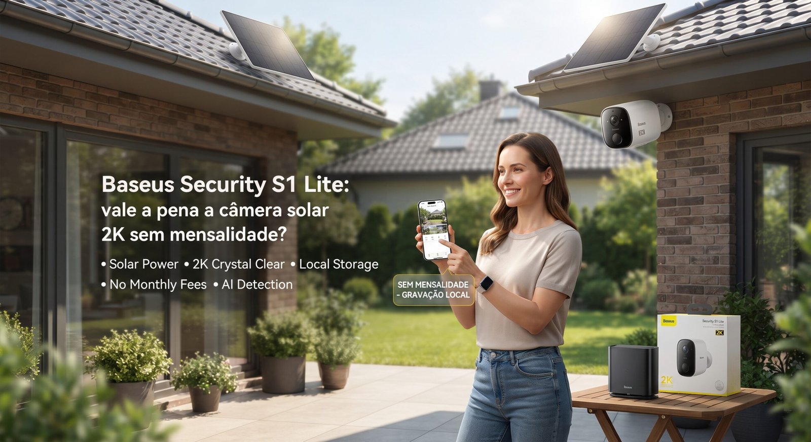 Baseus Security S1 Lite: vale a pena a câmera solar 2K sem mensalidade?